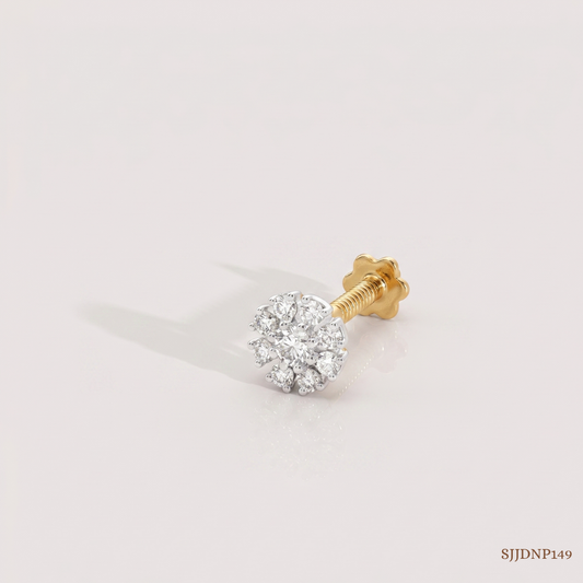 SJJDNP149 | Dainty Bloom Diamond Floral Nose Pin