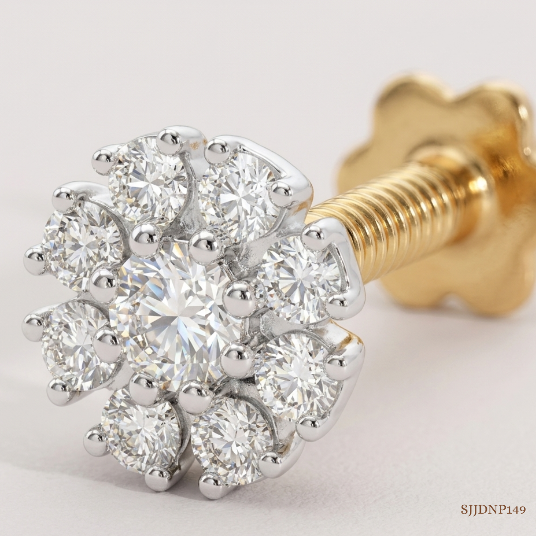 SJJDNP149 | Dainty Bloom Diamond Floral Nose Pin