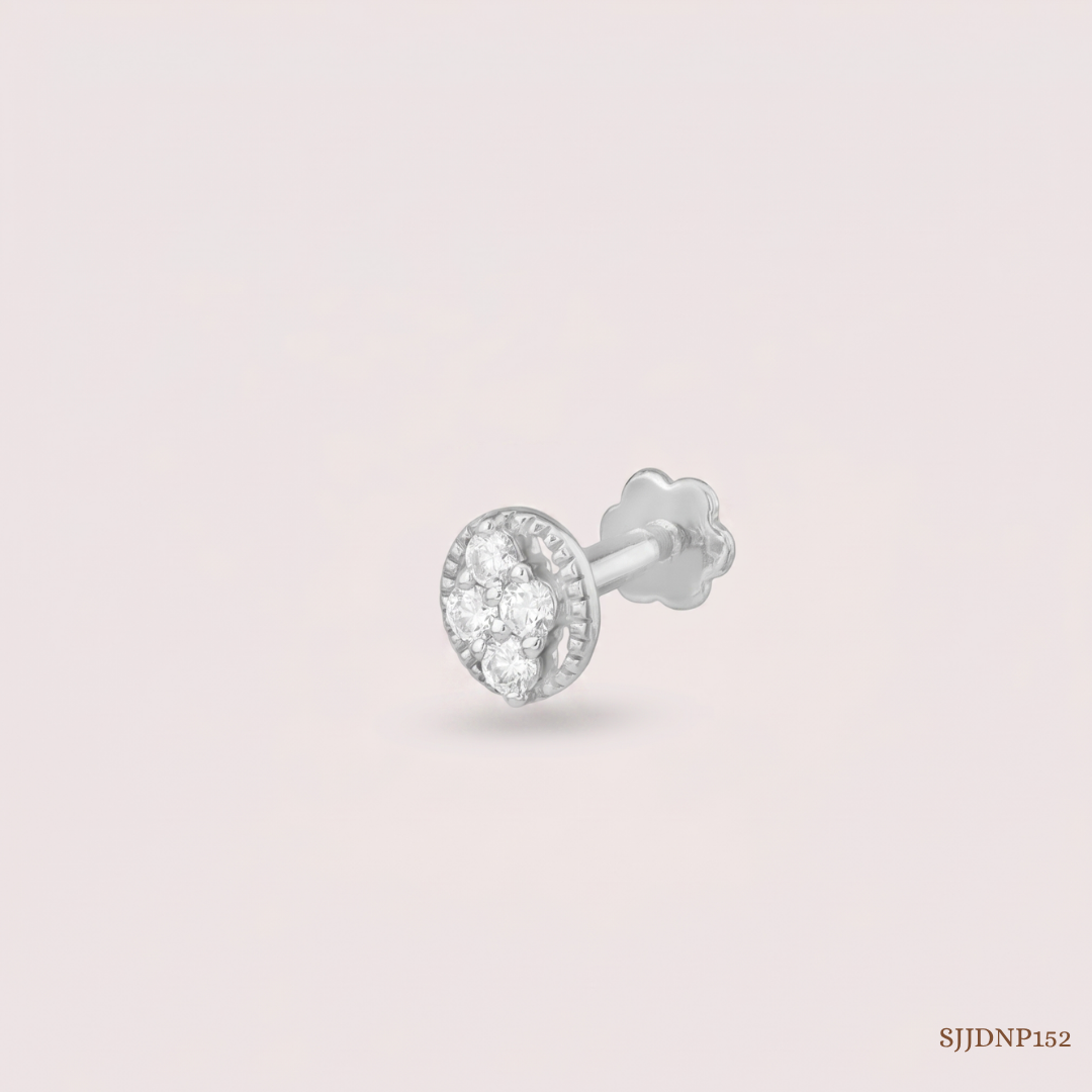 SJJDNP152 | Bloom Cluster Diamond Floral Nose Pin