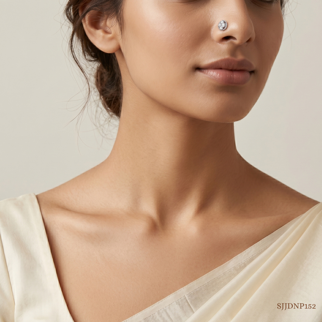 SJJDNP152 | Bloom Cluster Diamond Floral Nose Pin