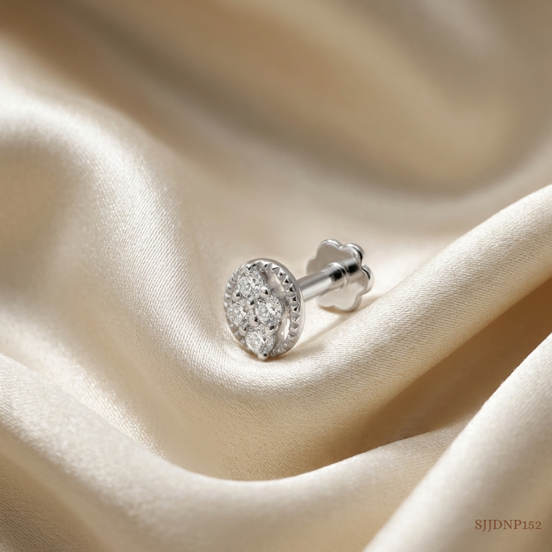 SJJDNP152 | Bloom Cluster Diamond Floral Nose Pin