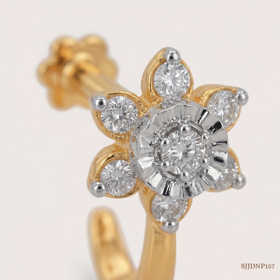 SJJDNP157 | Petite Blossom Diamond Floral Nose Pin