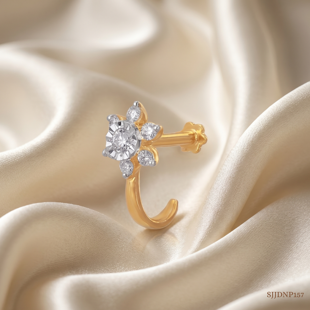 SJJDNP157 | Petite Blossom Diamond Floral Nose Pin
