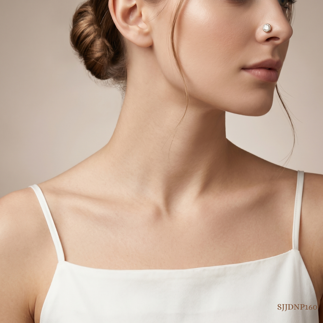 SJJDNP160 | Stately Diamond Designer Nose Pin