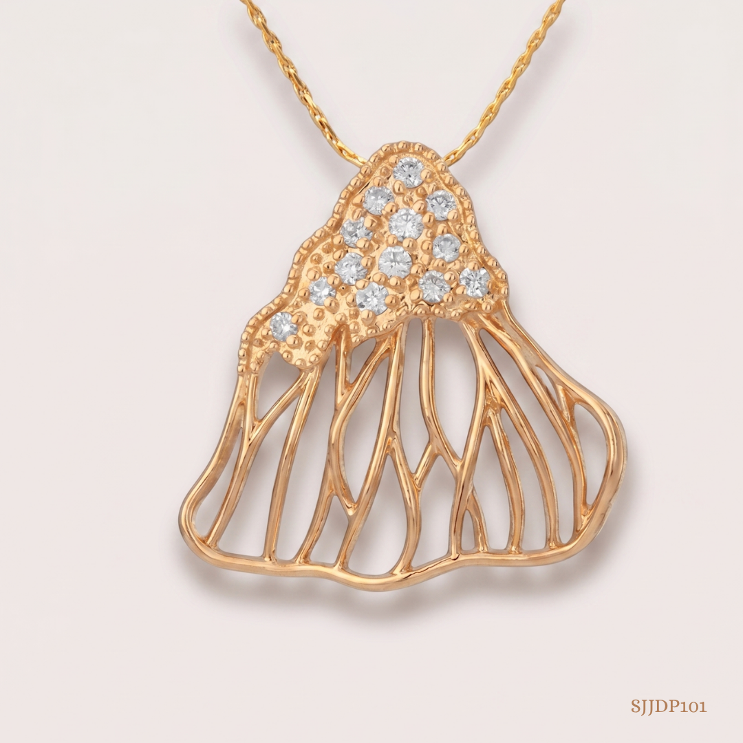 SJJDP101 | Fluid Bloom Diamond Floral Pendant