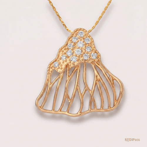 SJJDP101 | Fluid Bloom Diamond Floral Pendant