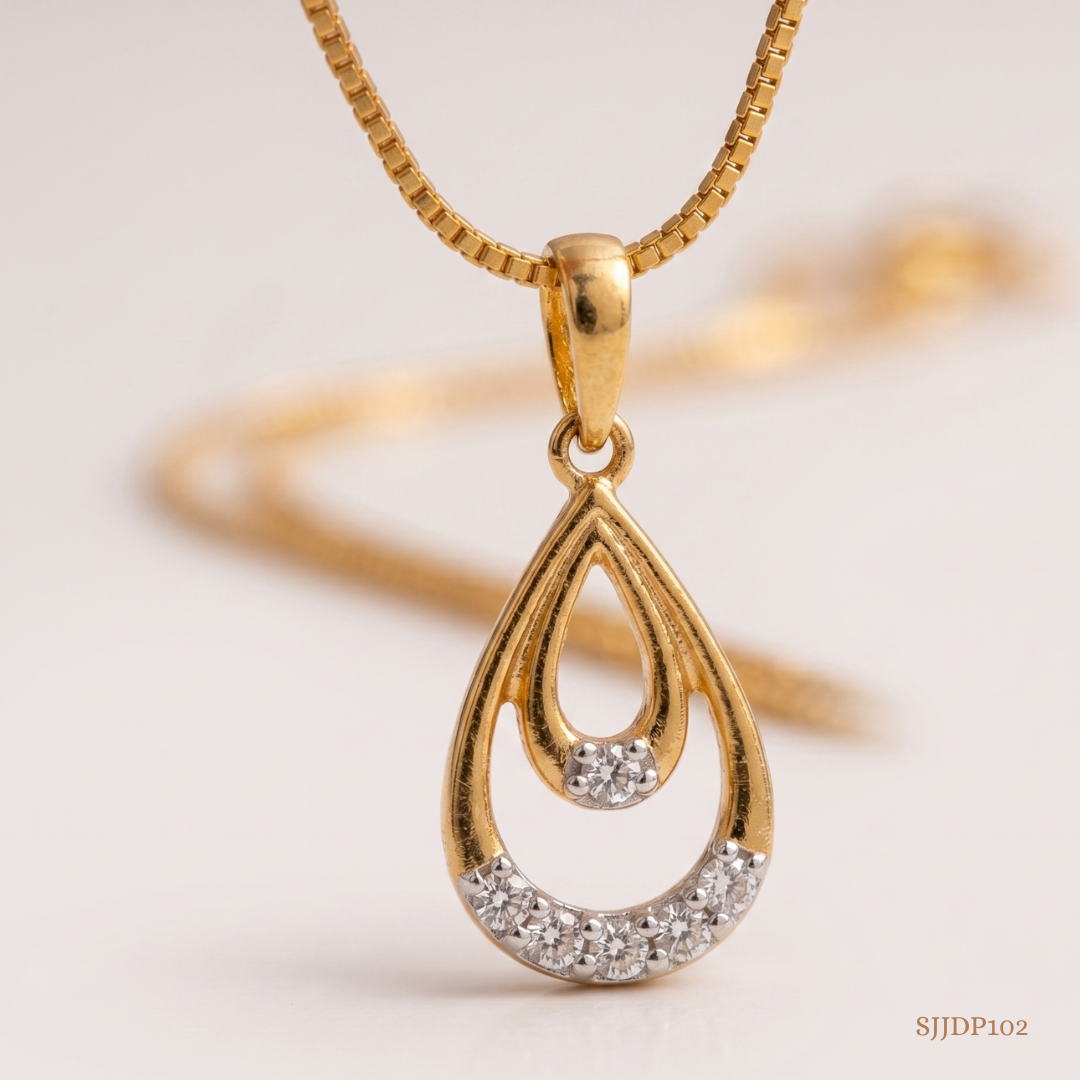 SJJDP102 | Teardrop Diamond Designer Pendant