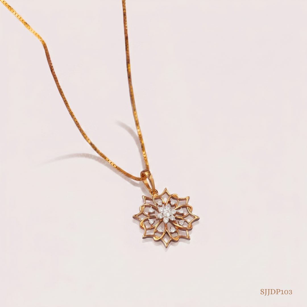 SJJDP103 | Floral Diamond Statement Pendant