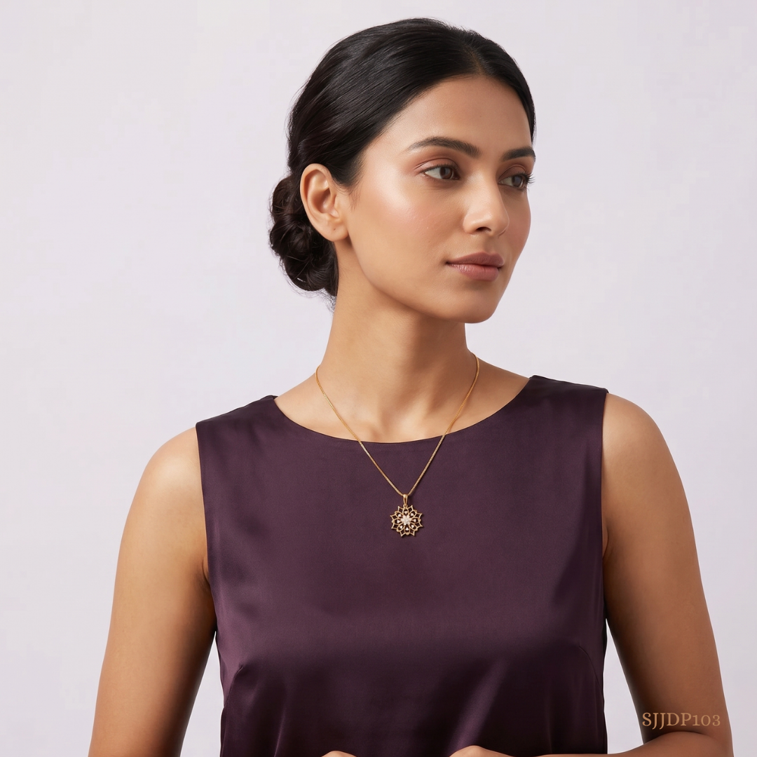 SJJDP103 | Floral Diamond Statement Pendant