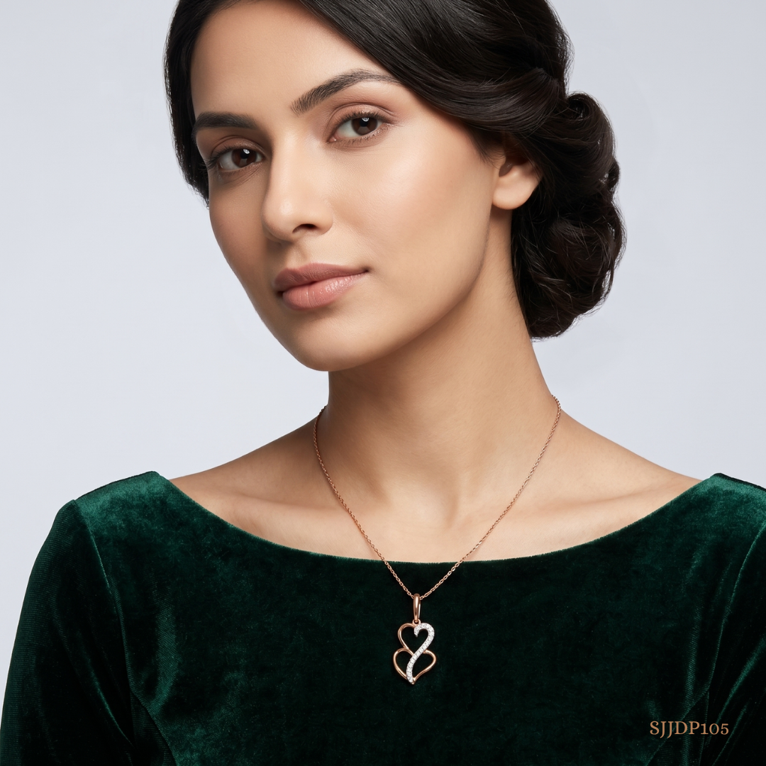 SJJDP105 | Happy Hearts Diamond Romantic Pendant