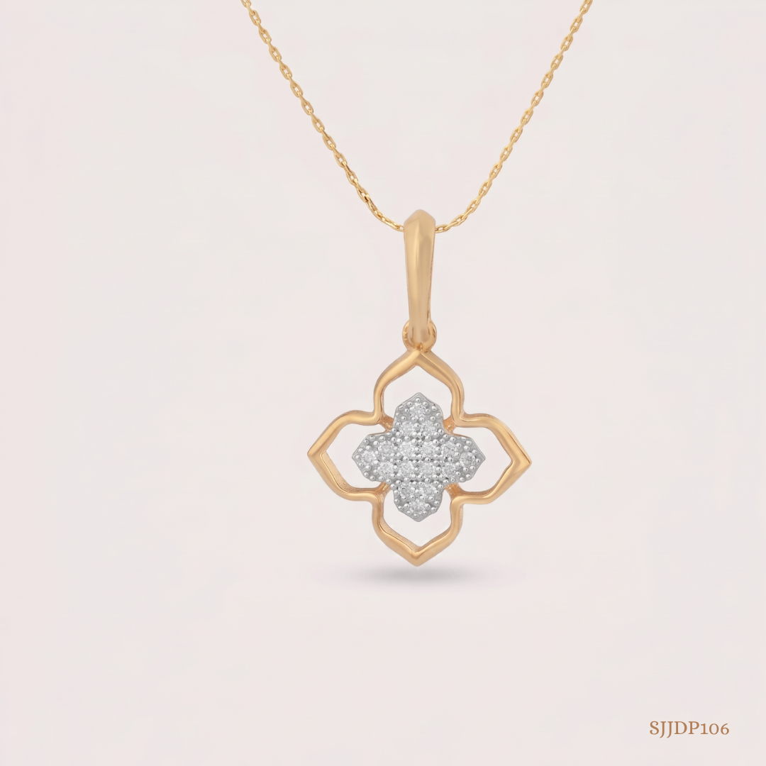 SJJDP106 | Petal Crest Diamond Floral Pendant