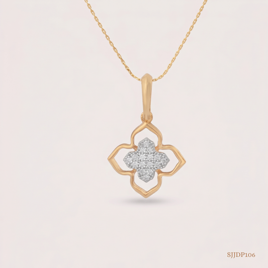 SJJDP106 | Petal Crest Diamond Floral Pendant
