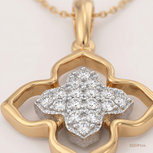 SJJDP106 | Petal Crest Diamond Floral Pendant