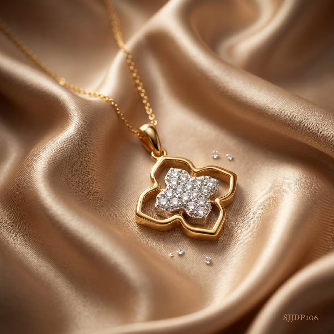 SJJDP106 | Petal Crest Diamond Floral Pendant