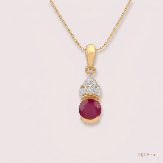 SJJDP110 | Scarlet Spark Diamond Statement Pendant