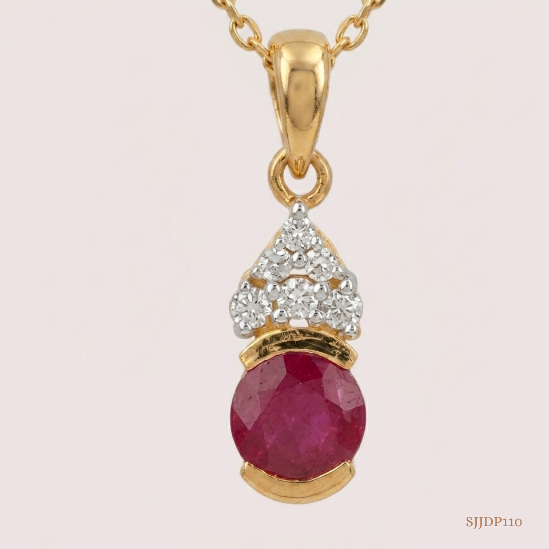 SJJDP110 | Scarlet Spark Diamond Statement Pendant