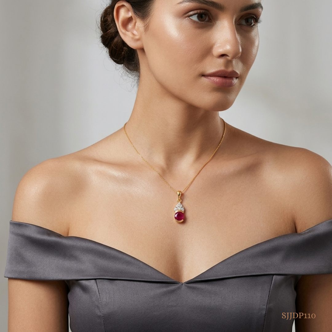 SJJDP110 | Scarlet Spark Diamond Statement Pendant