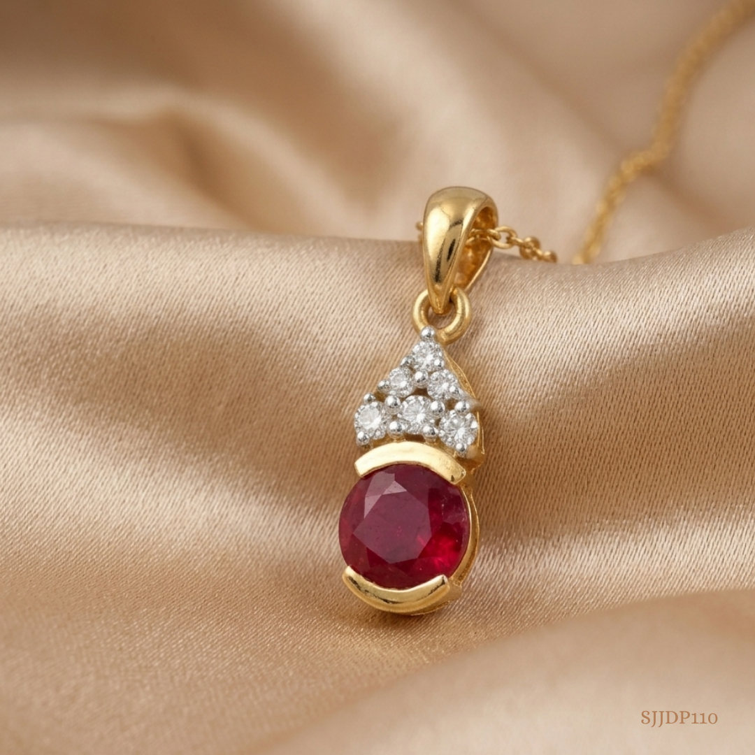 SJJDP110 | Scarlet Spark Diamond Statement Pendant