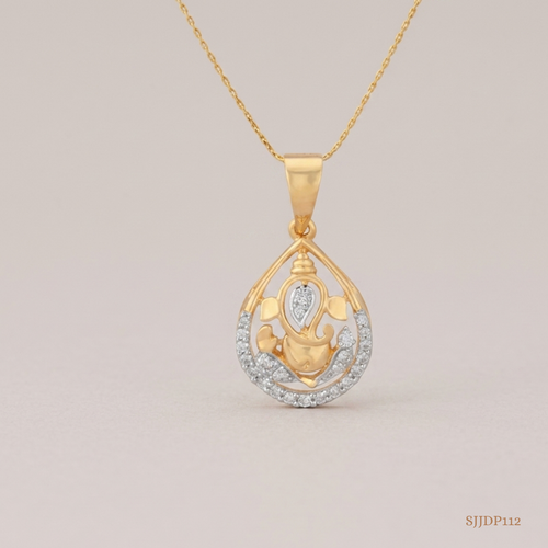 SJJDP112 | Divine Ganesh Diamond Spiritual Pendant
