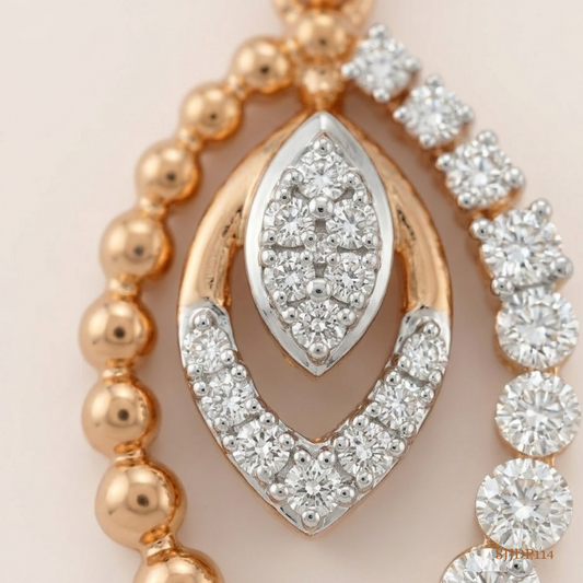 SJJDP114 | Luminous Layers Diamond Pendant Earrings Set