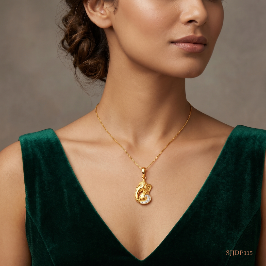 SJJDP115 | Siddhi Ganapathi Diamond Devotional Pendant