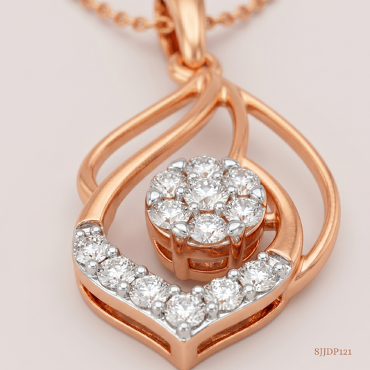 SJJDP121 | Geometric Diamond Statement Pendant