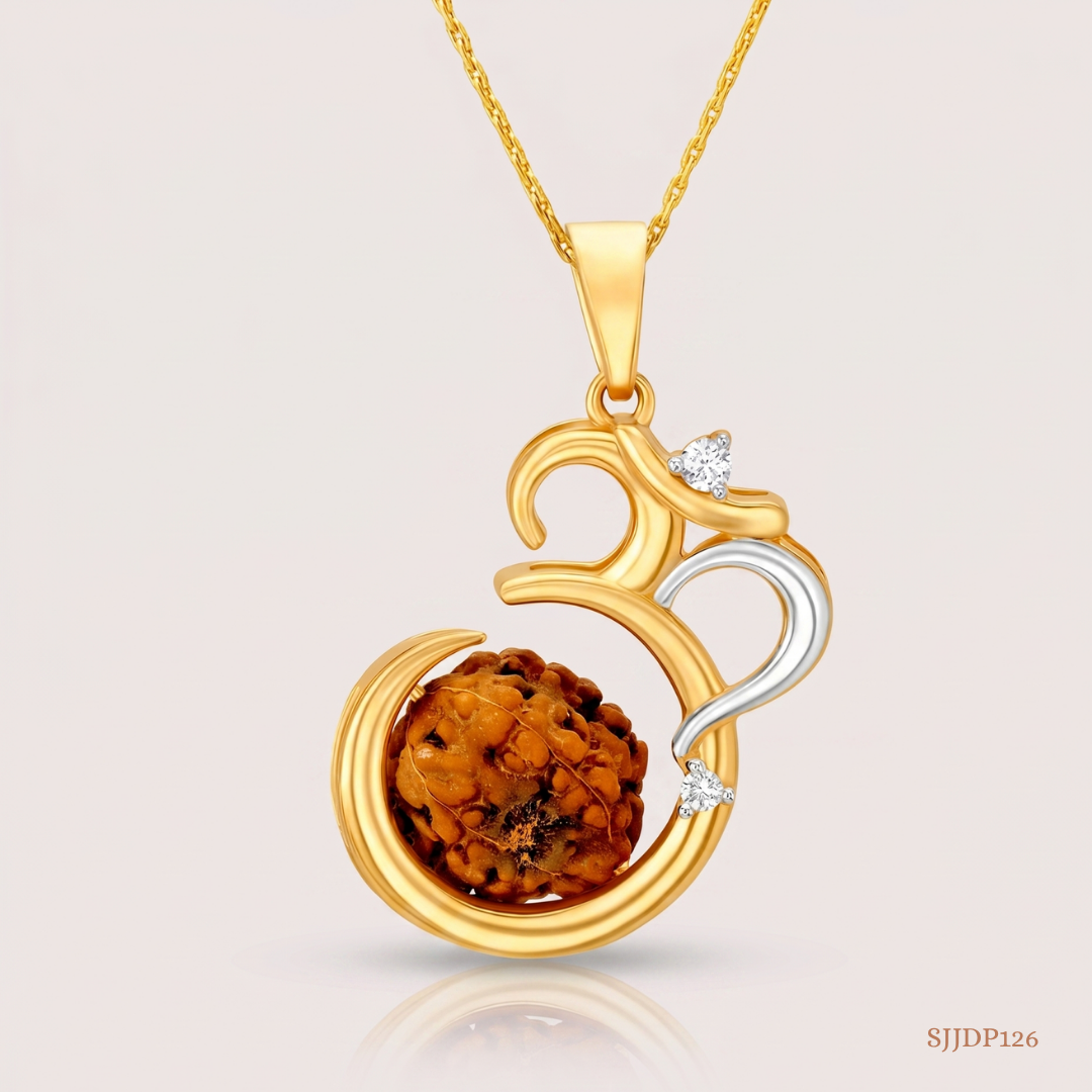 SJJDP126 | Auspicious Rudraksha Diamond Spiritual Pendant