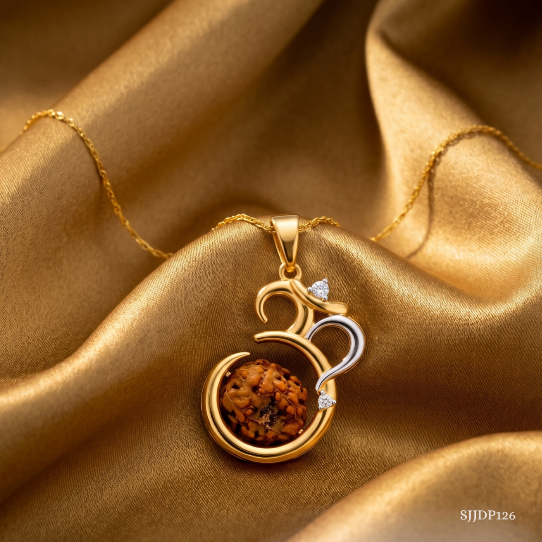 SJJDP126 | Auspicious Rudraksha Diamond Spiritual Pendant