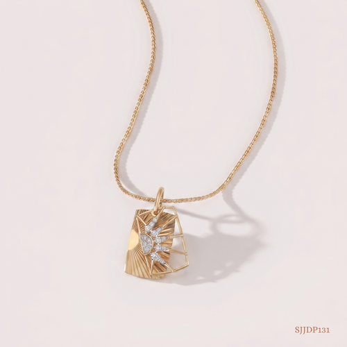 SJJDP131 | Solar Edge Diamond Statement Pendant