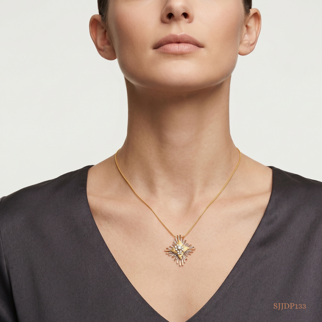 SJJDP133 | Radiant Bloom Diamond Floral Pendant
