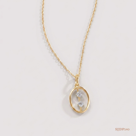 SJJDP140 | Oval Diamond Statement Pendant