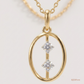 SJJDP140 | Oval Diamond Statement Pendant