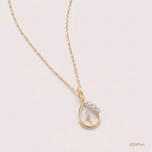 SJJDP141 | Gleaming Teardrop Diamond Elegant Pendant