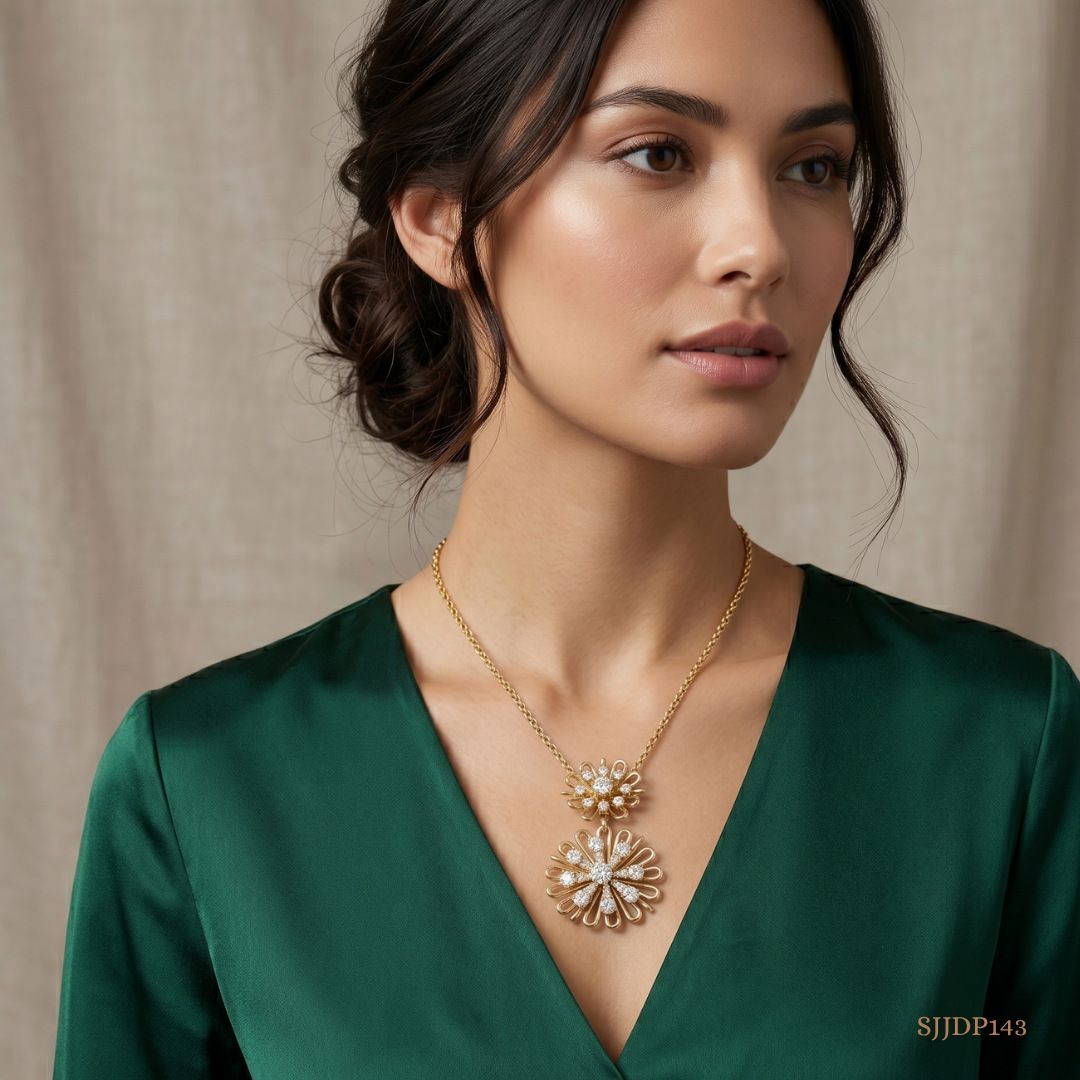 SJJDP143 | Everbloom Daisy Diamond Floral Pendant