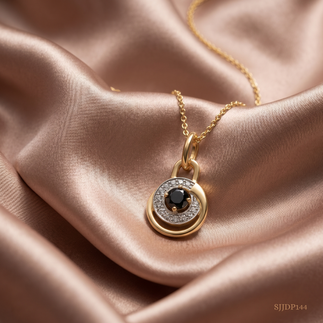 SJJDP144 | Love Lock Topaz Diamond Pendant