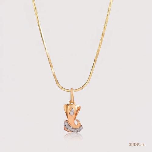 SJJDP146 | Jai Ganesh Diamond Devotional Pendant