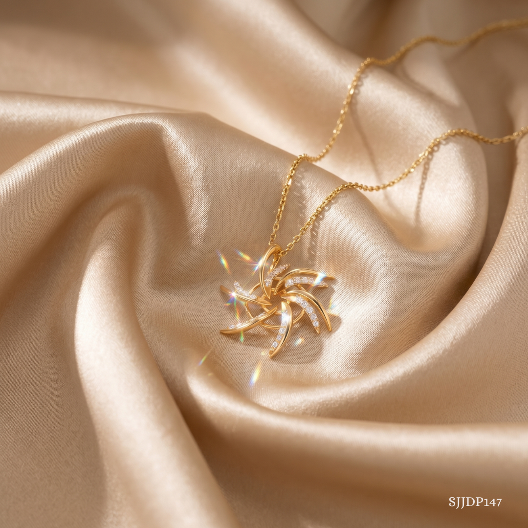 SJJDP147 | Whirlwind Sparkle Diamond Statement Pendant