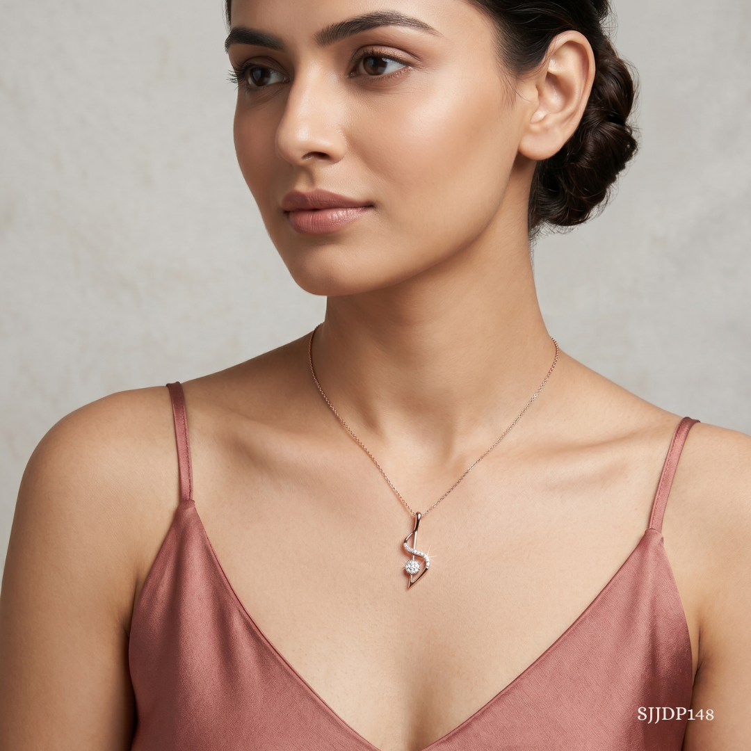 SJJDP148 | Graceful Twist Diamond Designer Pendant