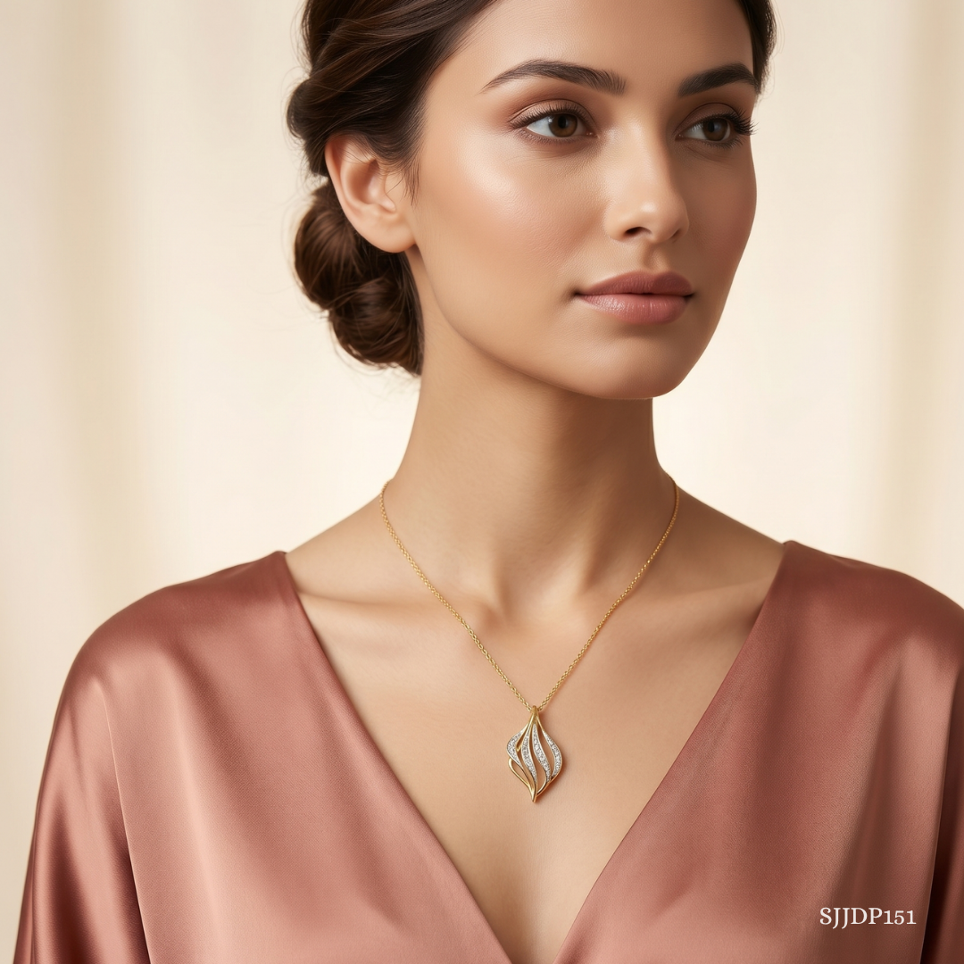 SJJDP151 | Draped Elegance Diamond Statement Pendant