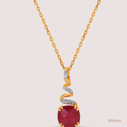 SJJDP152 | Classic Ruby Diamond Designer Pendant