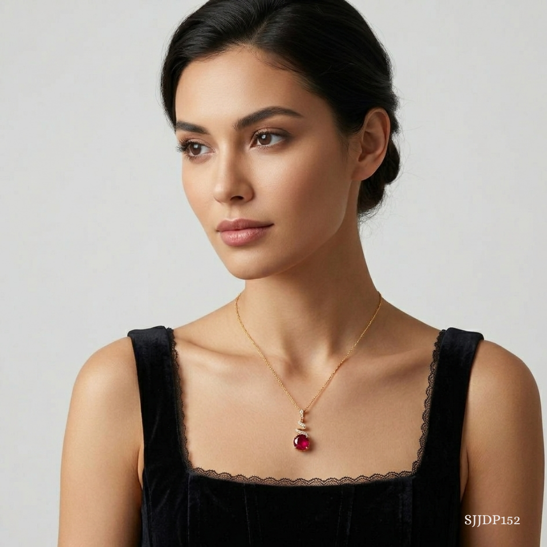 SJJDP152 | Classic Ruby Diamond Designer Pendant