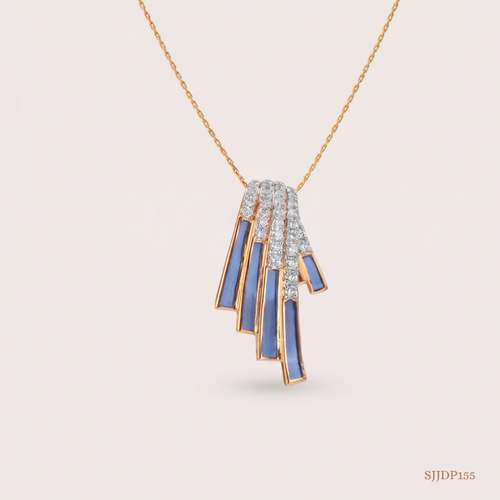 SJJDP155 | Sculpted Wing Diamond Contemporary Pendant
