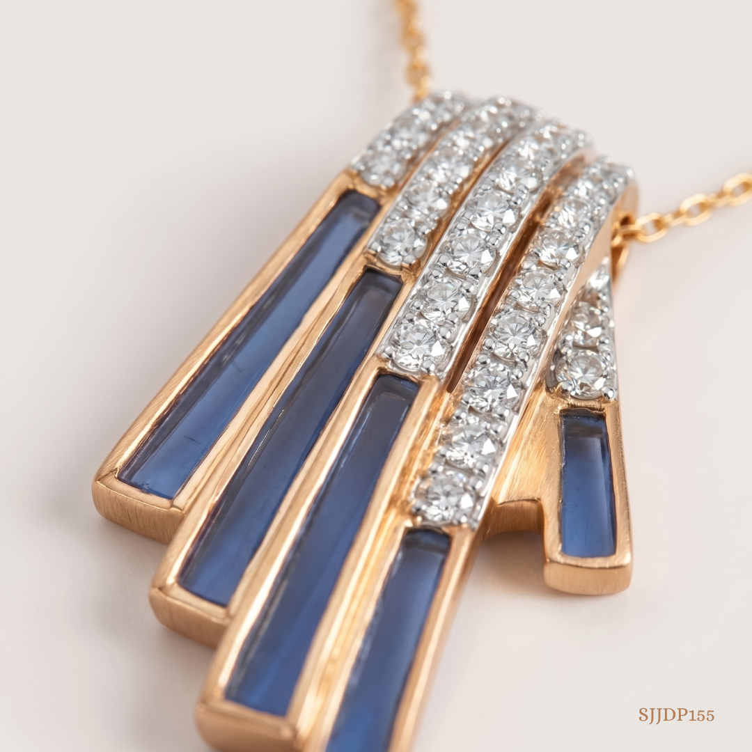SJJDP155 | Sculpted Wing Diamond Contemporary Pendant