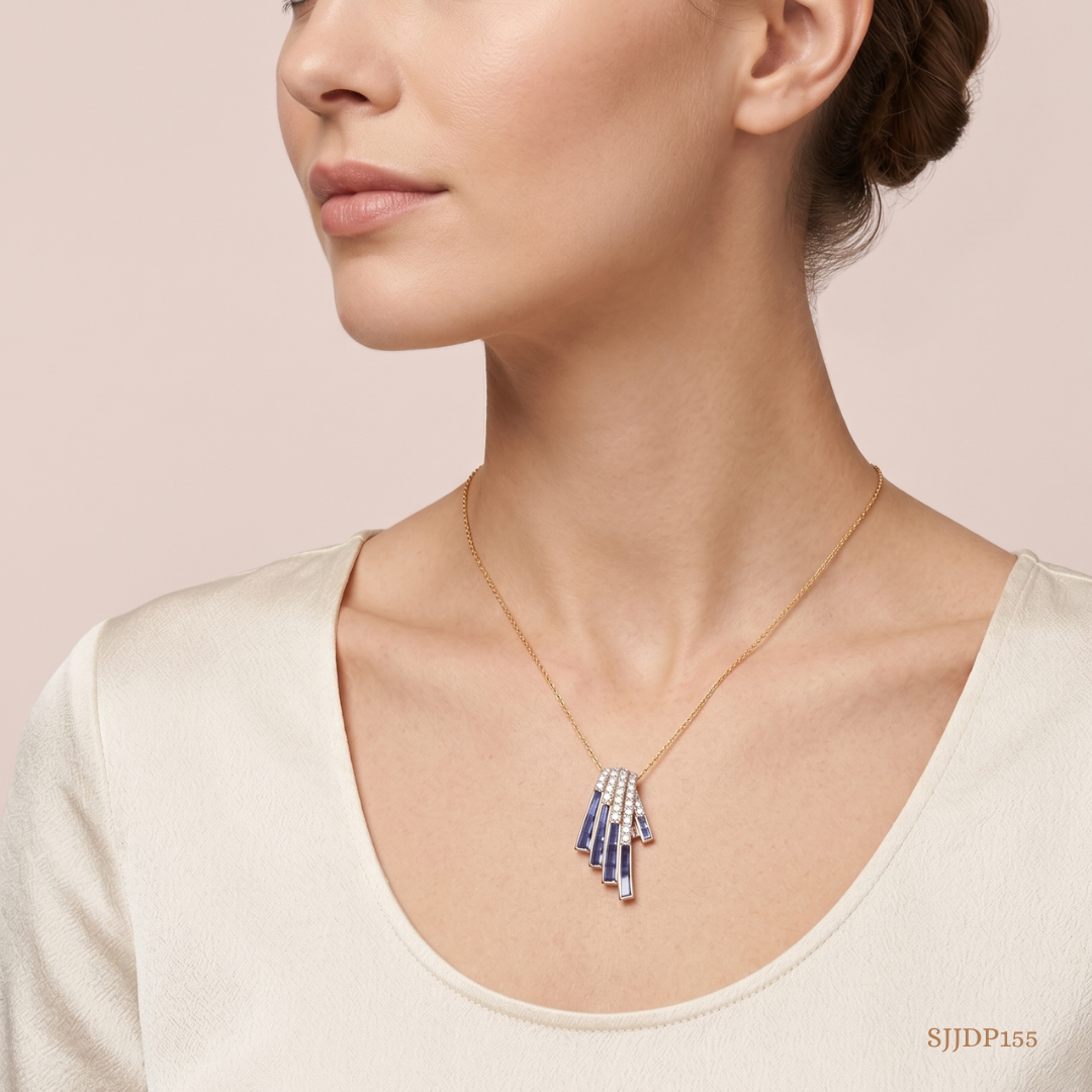 SJJDP155 | Sculpted Wing Diamond Contemporary Pendant