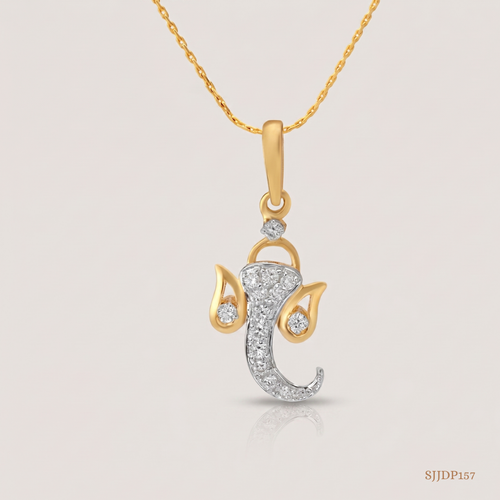 SJJDP157 | Jai Ganesh Diamond Spiritual Pendant