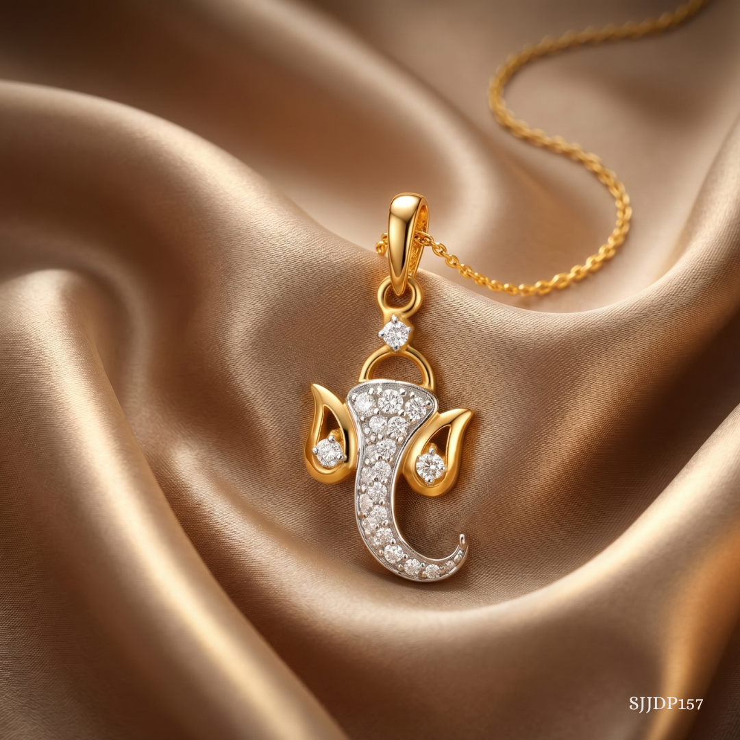SJJDP157 | Jai Ganesh Diamond Spiritual Pendant