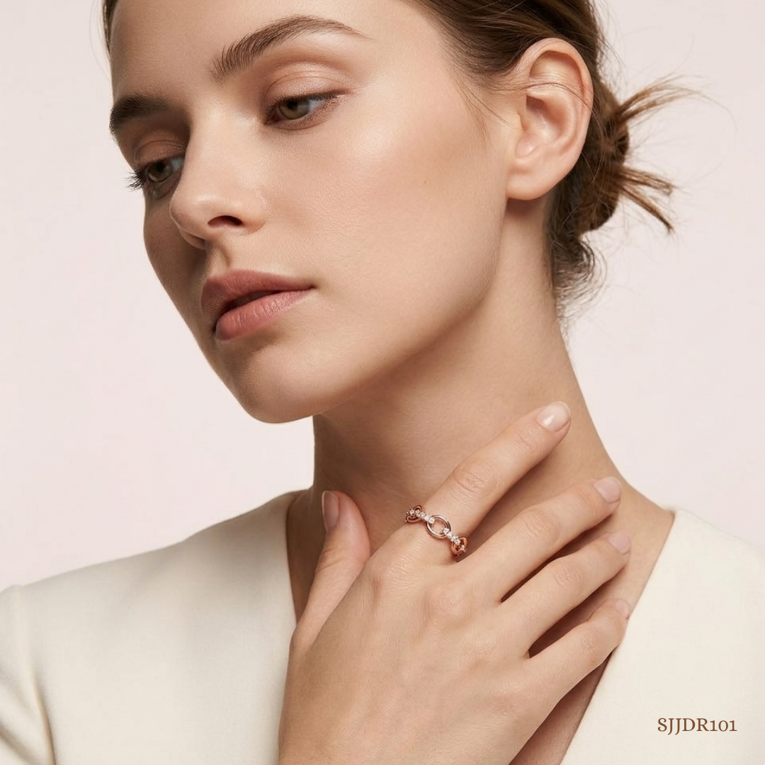 SJJDR101 | Modish Links Diamond Statement Ring