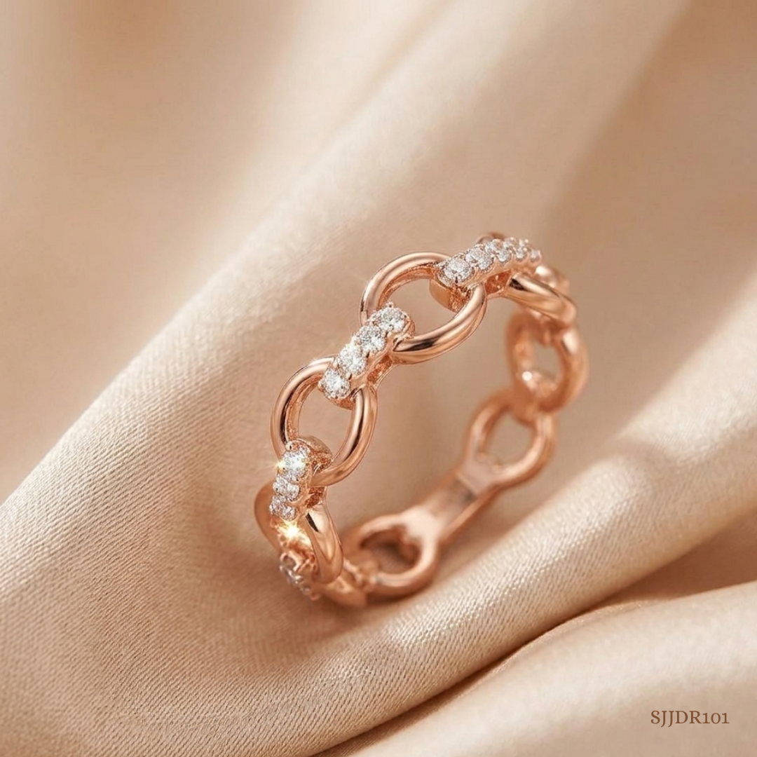 SJJDR101 | Modish Links Diamond Statement Ring
