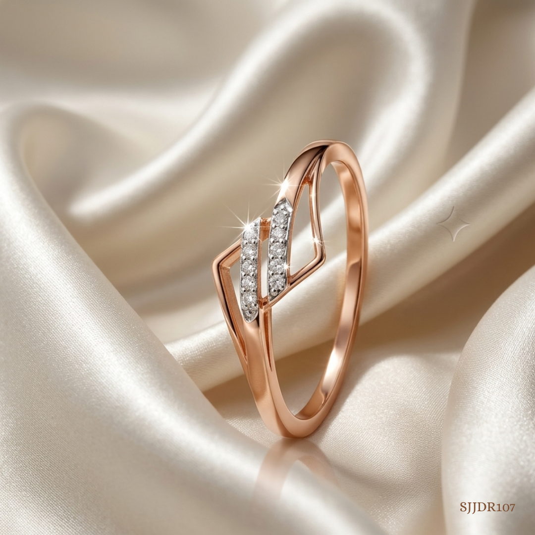 SJJDR107 | Geometric Overlap Diamond Modern Ring