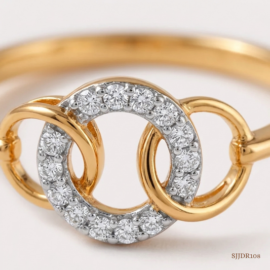 SJJDR108 | Classy Interlink Diamond Statement Ring